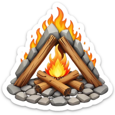 campfire surrounded by stones, tribal style emoji sticker