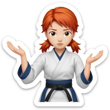 Redhaired Aikido girl sticker