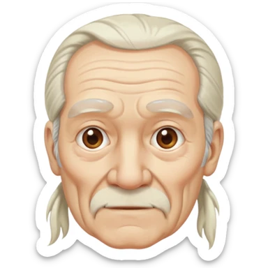 Old man with long white pony tail sticker