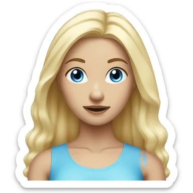 Blonde blue eyes girl Pilates  sticker