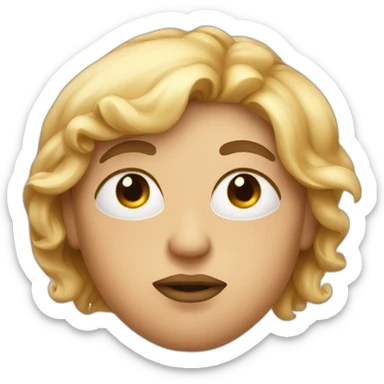 Rolls eyes with pouty lips  sticker