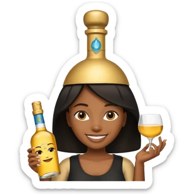 Black girl emoji with don Julio on her head sticker