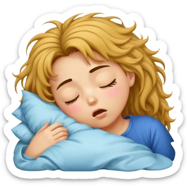 Sleeping teenage girl, drooling/messy hair  sticker