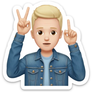 Eddie the freak from stranger things with his iconic hand sign over his head sticker