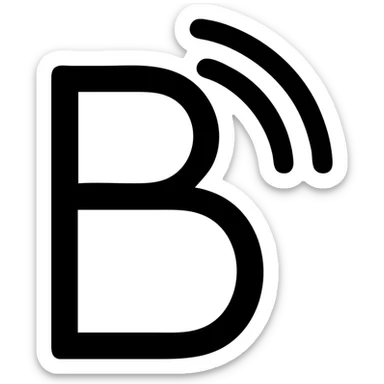 Monoline capital B whose upper loop breaks into three outward arcs sticker