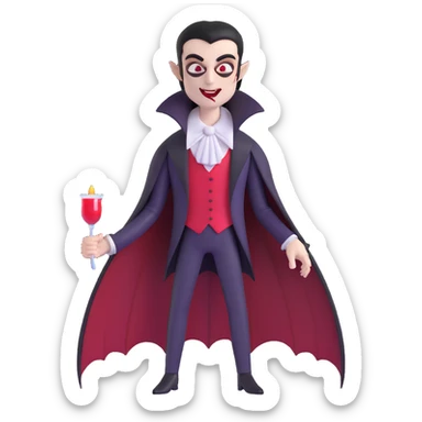 vampire man in cyberpunk setting sticker