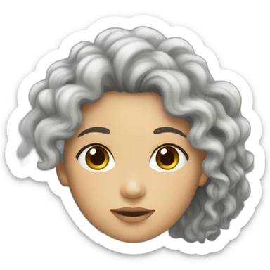 Curly long black hair woman from kazakhstan sticker