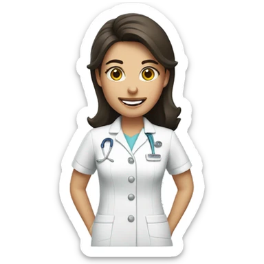 Brunette dentist  sticker