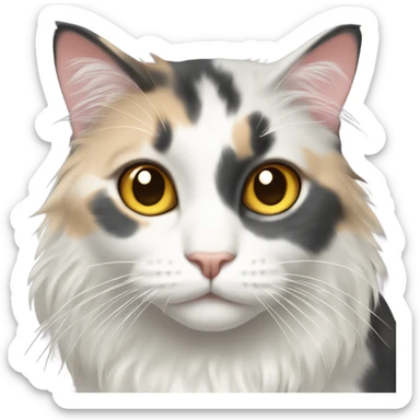 long hair dilute calico cat  sticker