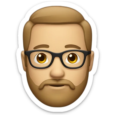 Homme sans cheveux avec de la barbe et une paire de lunettes sticker