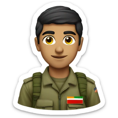 Young Iranian soldier sticker