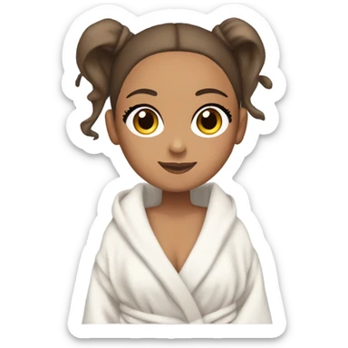 ariana grande in bath robe with hair towel sticker
