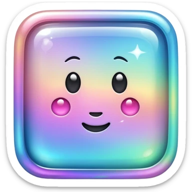 Sparkly glossy Pastel iridescent glass square sticker