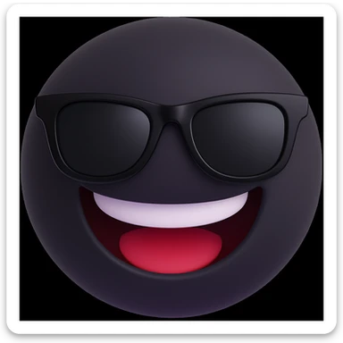 Make the smiling face emoji wear sunglasses in a style similar to 3d-emoji sticker