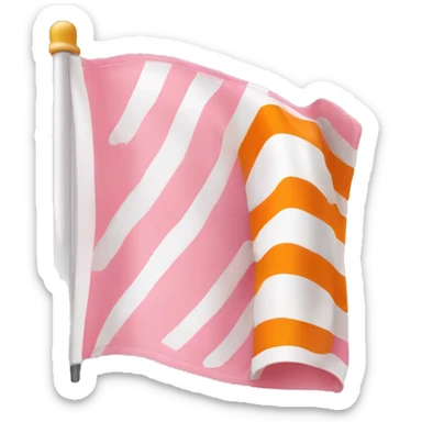 Pink white and orange flag sticker