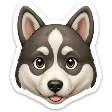 Husky lab mix black and white with floppy ears that point down sticker
