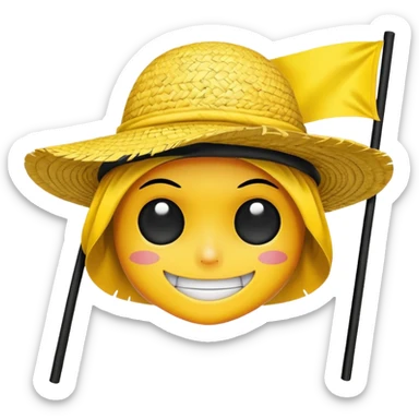 One piece straw hat flag sticker