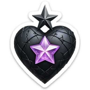 goth heart with a dark crystal star sticker