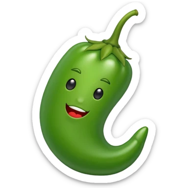 Green chilli emoji sticker