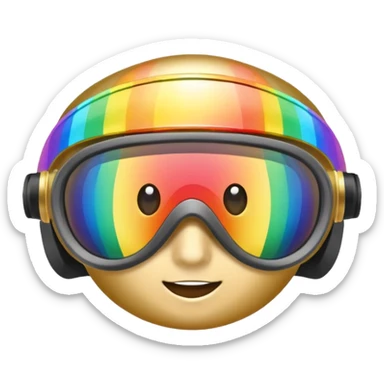 gold simulation rainbow visor Earth goggles sticker