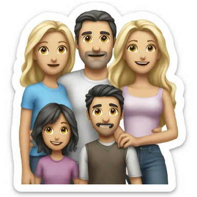 Father 40 beautiful wife white girl daughter blond 7 son blond 10 sticker