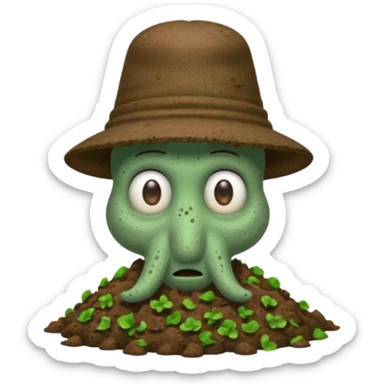 Squidward and poop sticker