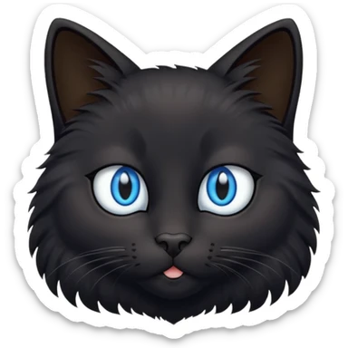 gato negro ojos celeste sticker