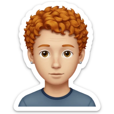im short curly ginger haired young guy and also have earring on my left ear  sticker