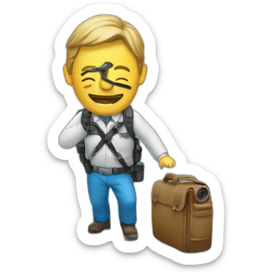 Un monsieur sur une montagne avec un appareil photo sticker