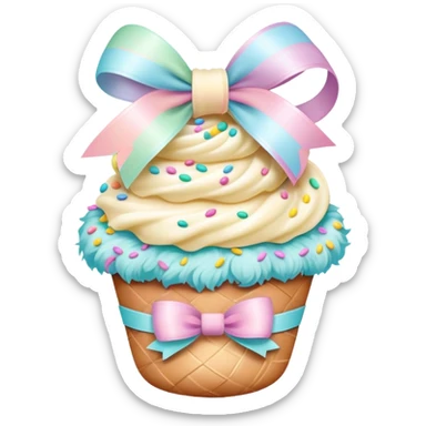easter whip with decorative pastel colored bows sticker