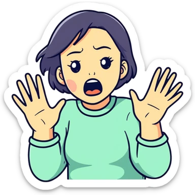 girl choking herself while going crazy sticker