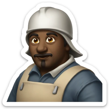 Photorealistic Factory worker XVII century sticker