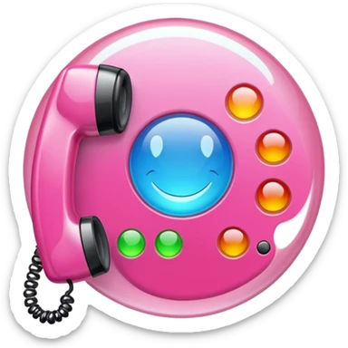 pink phone call caller id bubble sticker