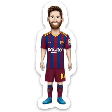 Messi avec maillot du réal Madrid sur mars sticker