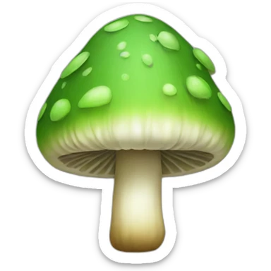 Green Mushroom with V leaves on top sticker