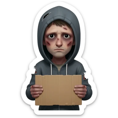 homeless skinny man sticker