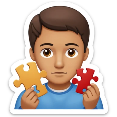 one person playing withsingle jigsaw puzzle piece sticker