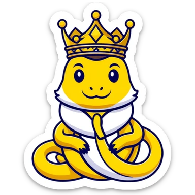 golden snake king with royal attributes sticker
