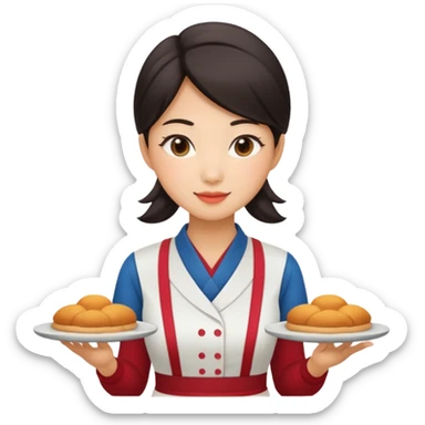 Asian waitress  sticker