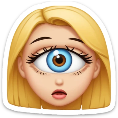 Baddie girl eye rolling at someone make sure they eye is twitching  sticker