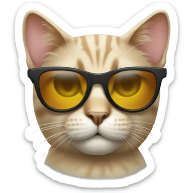 Cat with sunglasses sticker