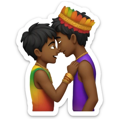 Gay indian boys kissing sticker