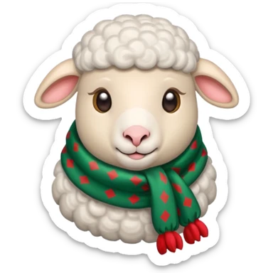 sheep with christmas scarf sticker