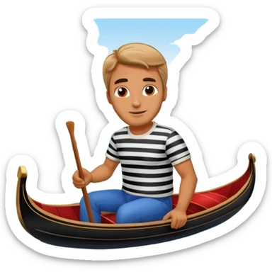 venice gondola driving italian man sticker