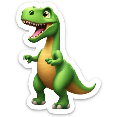 Dancing dinosaur sticker