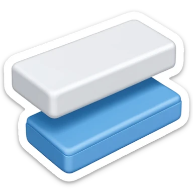 White eraser with blue wrap sticker