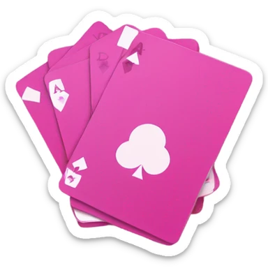 Pink deck of cards with glitter   sticker