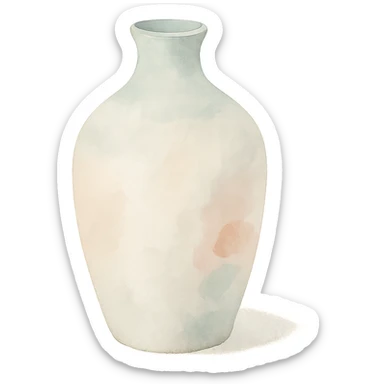 a vase watercolor art style sticker