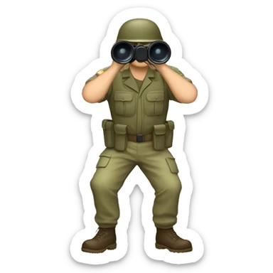 Army guy with binoculars  sticker