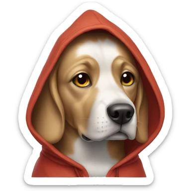 Dog wearing hood sticker